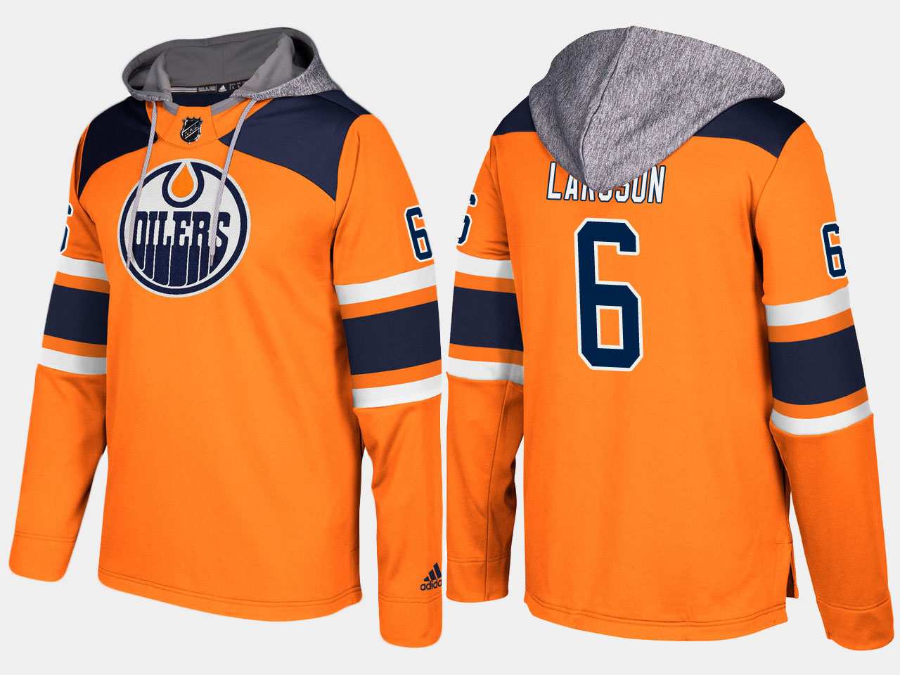 Men NHL Edmonton oilers #6 adam larsson orange hoodie